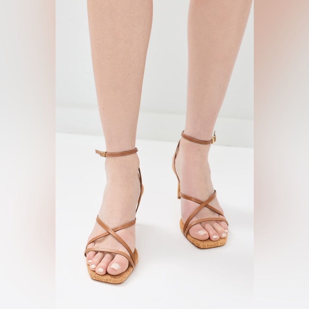 $128 MSRP | Schutz - Bari Mid Sandals | Caramel Coffee | US 9.5